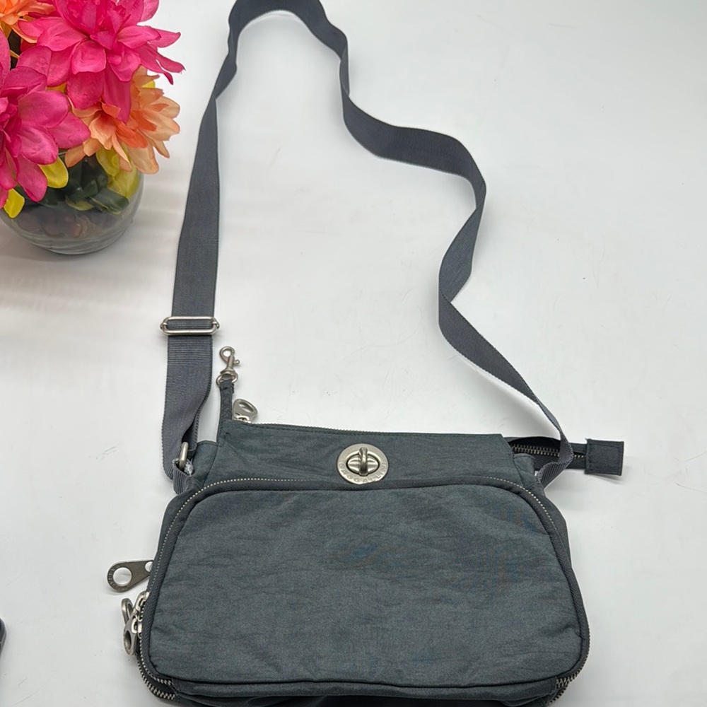 Gray Baggallini Crossbody Bag with Turn Lock MCB7891A